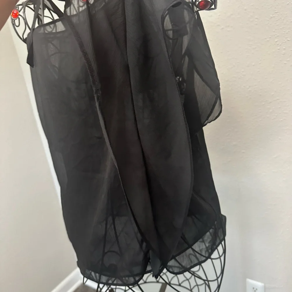 Jessica Simpson Black Sheer Ruffled Blouse - Picture 7 of 15